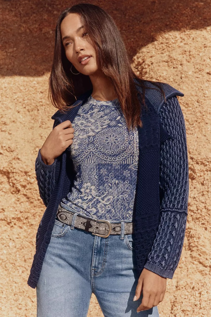 Johnny Was Women NATALIE LONG SLEEVE MESH TEE