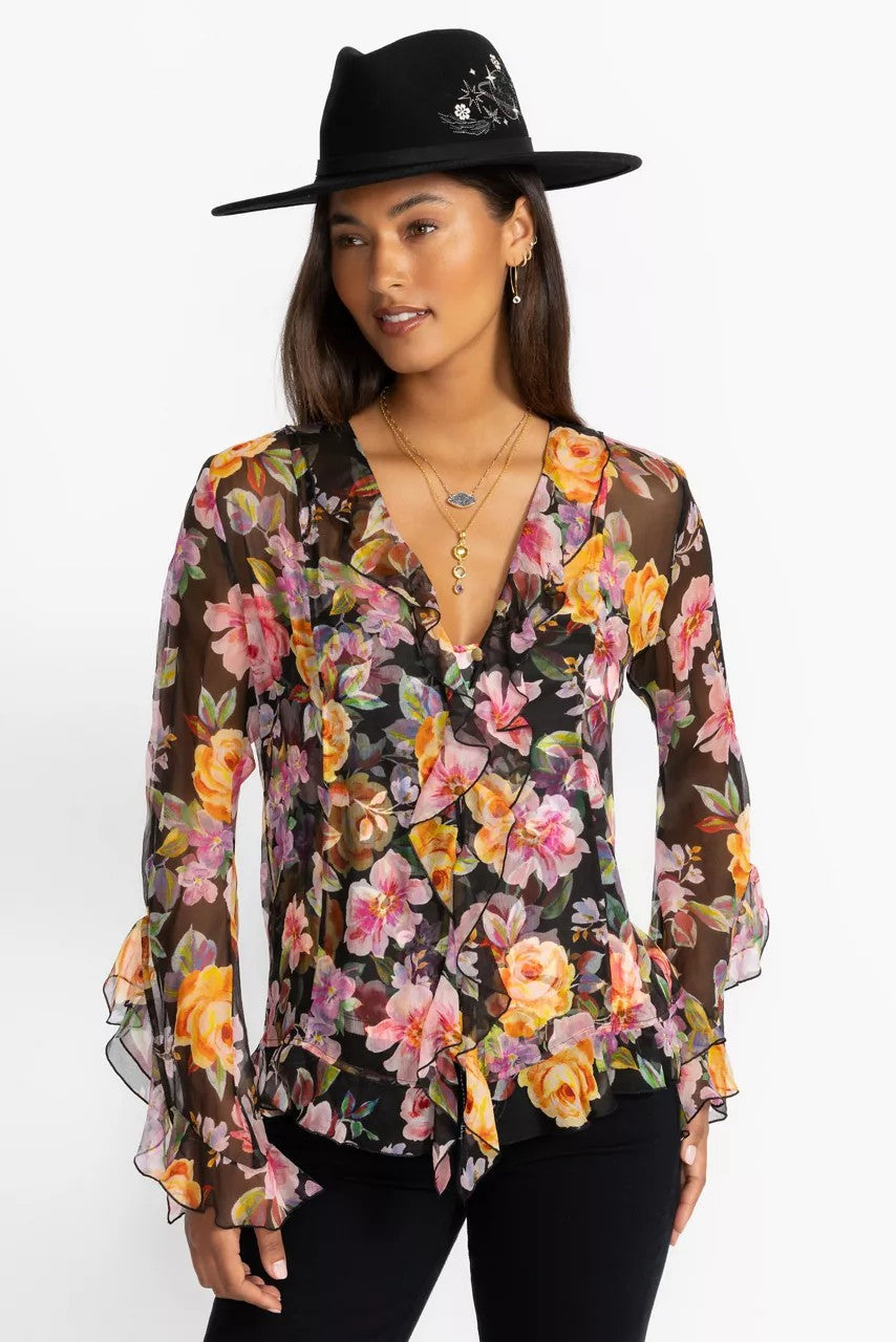 Johnny Was Women KYLIE RUFFLE BLOUSE