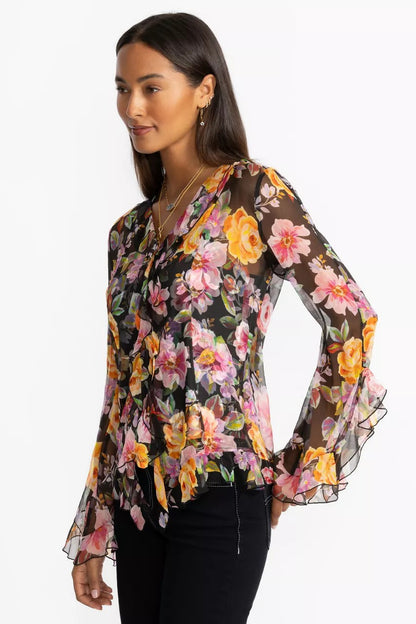 Johnny Was Women KYLIE RUFFLE BLOUSE