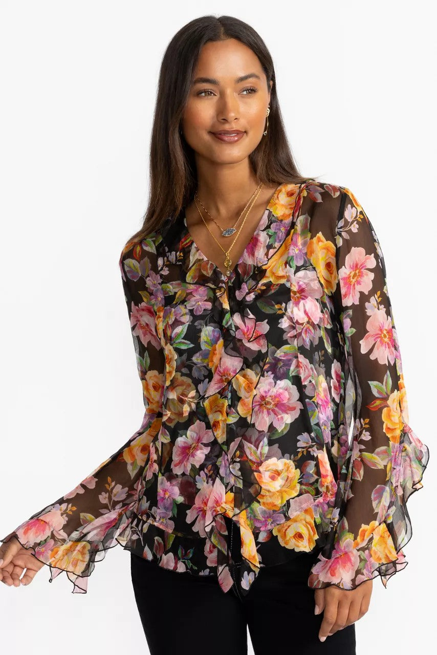Johnny Was Women KYLIE RUFFLE BLOUSE