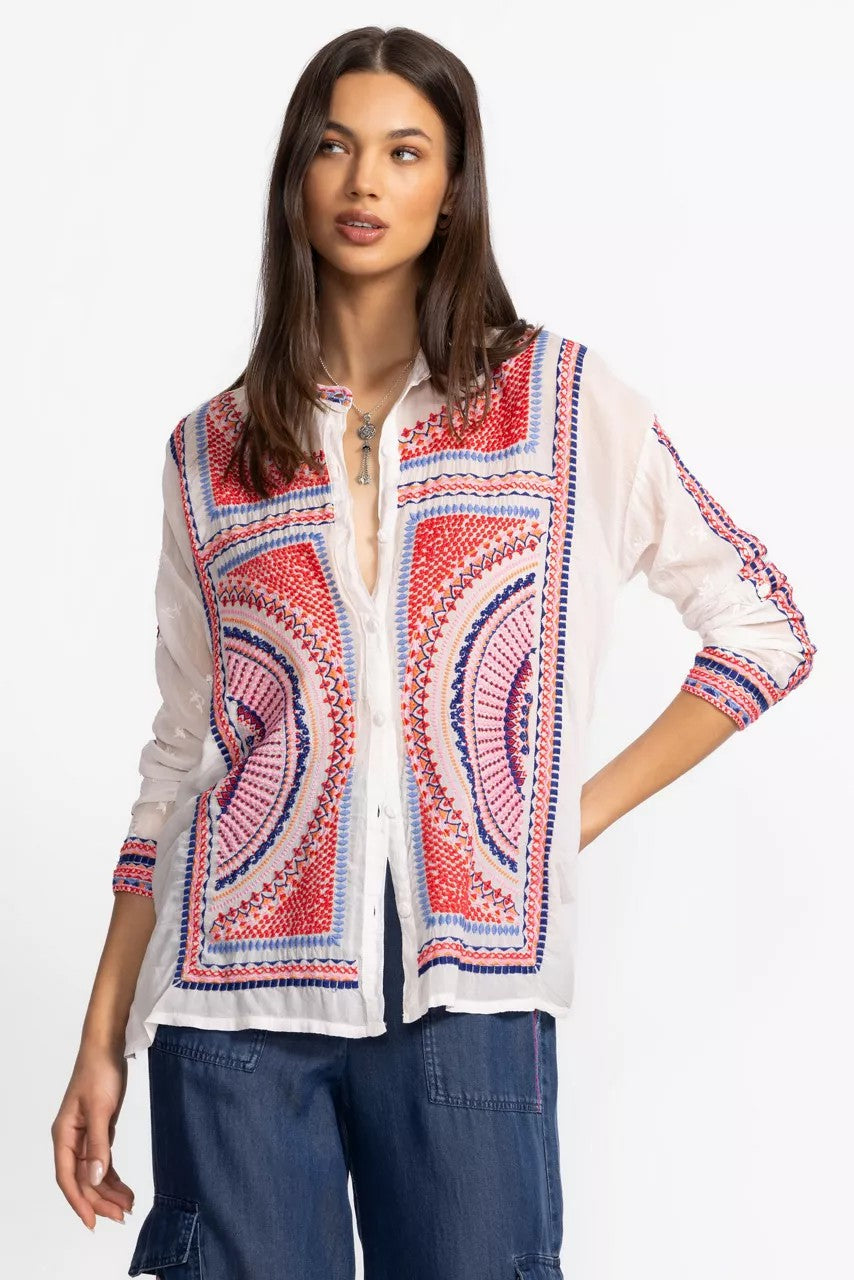Johnny Was Women THE AUDREY MANDARIN COLLAR SHIRT