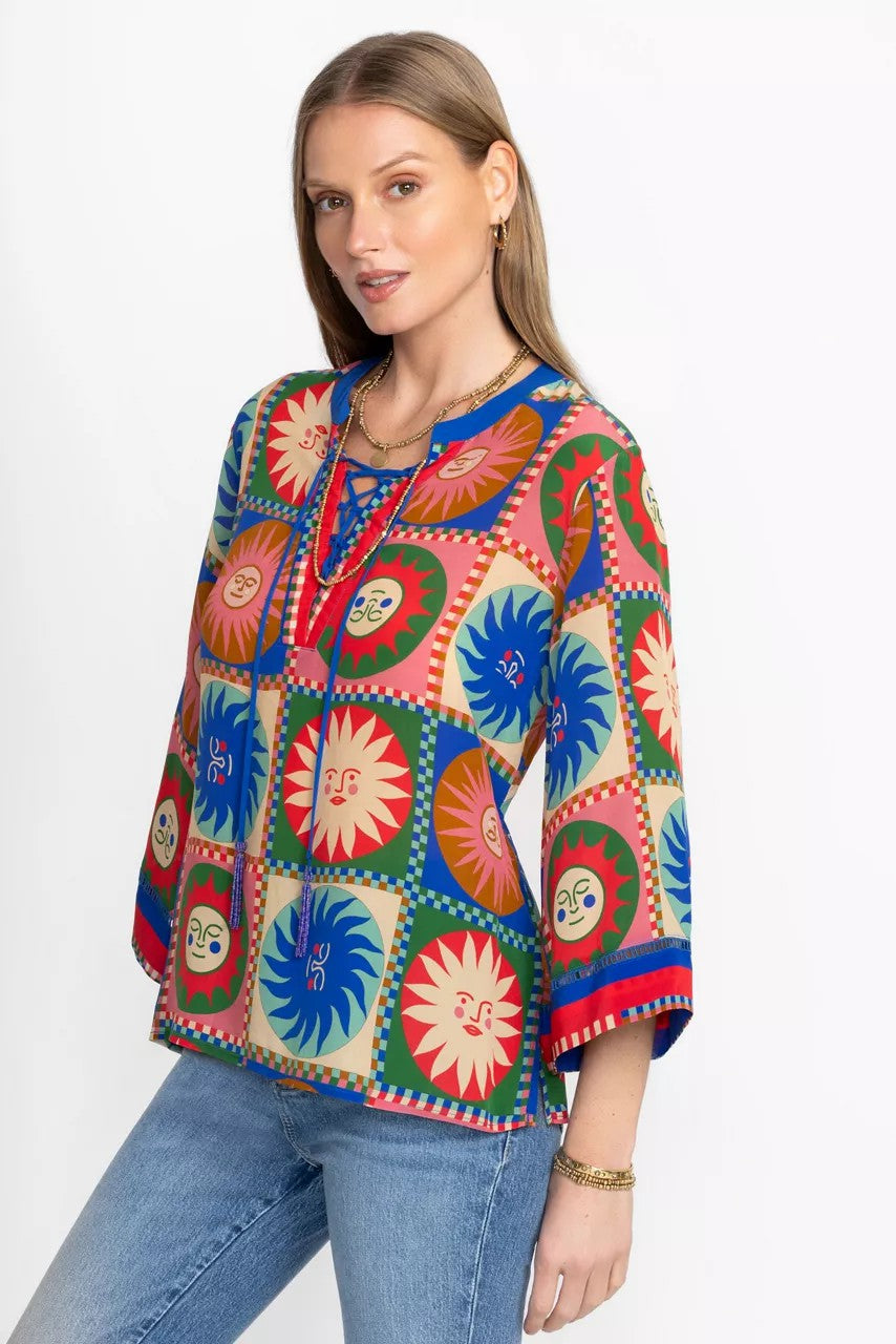 Johnny Was Women FRONT TIE VILLA BLOUSE