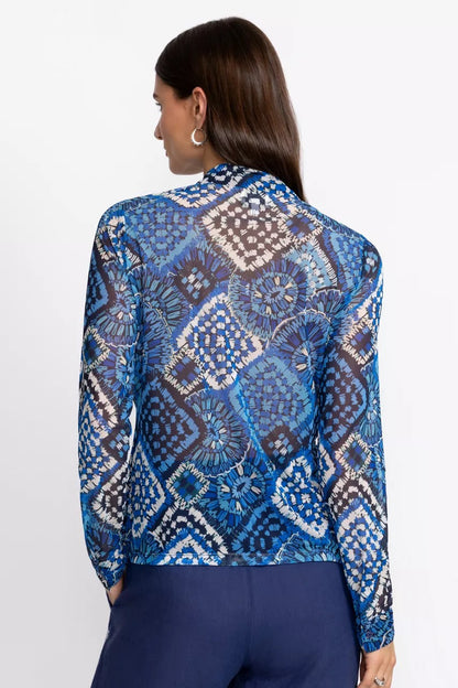 Johnny Was Women DEVIN MESH BUTTON DOWN SHIRT