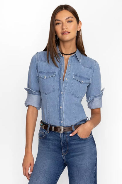 Johnny Was Women PROVENCE DENIM SHIRT