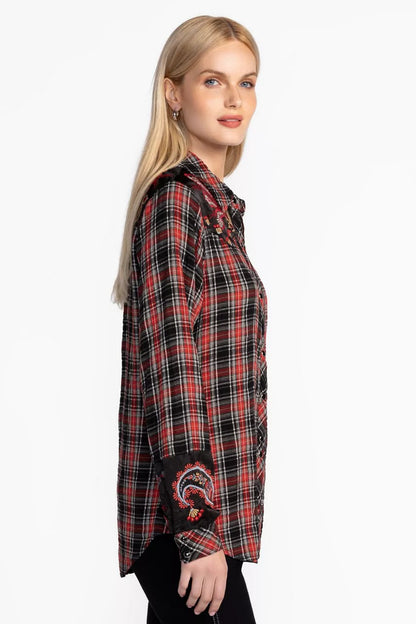 Johnny Was Women PUFF SLEEVE WESTERN SHIRT