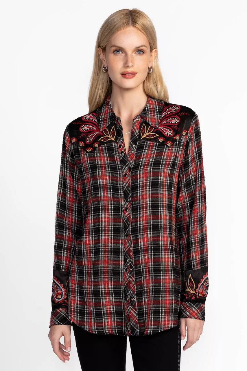 Johnny Was Women PUFF SLEEVE WESTERN SHIRT
