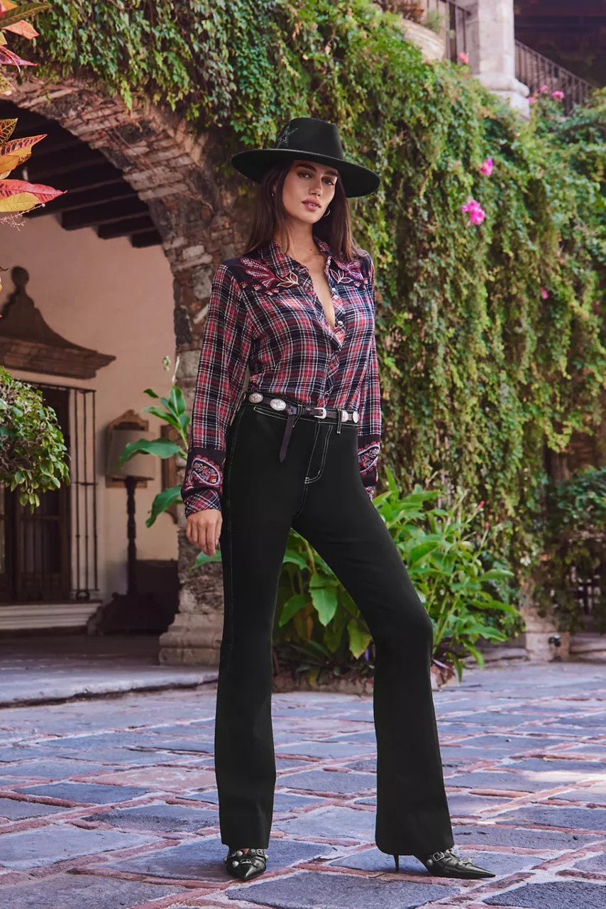 Johnny Was Women PUFF SLEEVE WESTERN SHIRT
