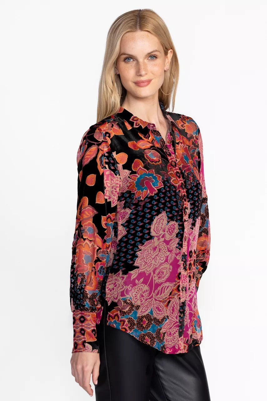 Johnny Was Women YRENE BURNOUT BLOUSE