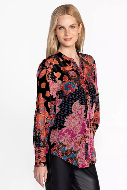 Johnny Was Women YRENE BURNOUT BLOUSE