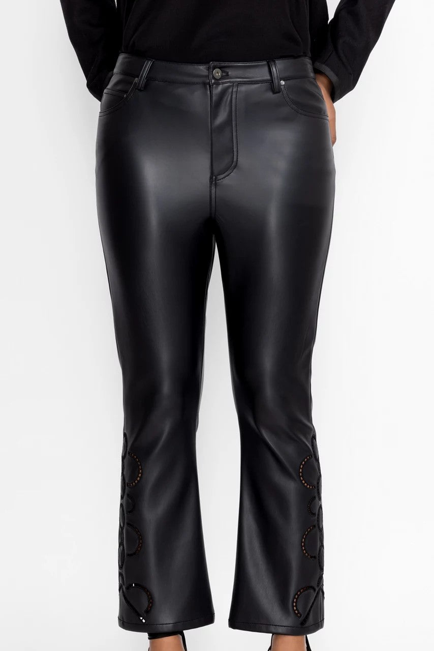 Johnny Was Women THE CROPPED BABY BOOT VEGAN LEATHER PANT