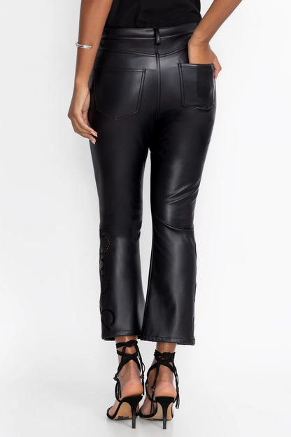 Johnny Was Women THE CROPPED BABY BOOT VEGAN LEATHER PANT