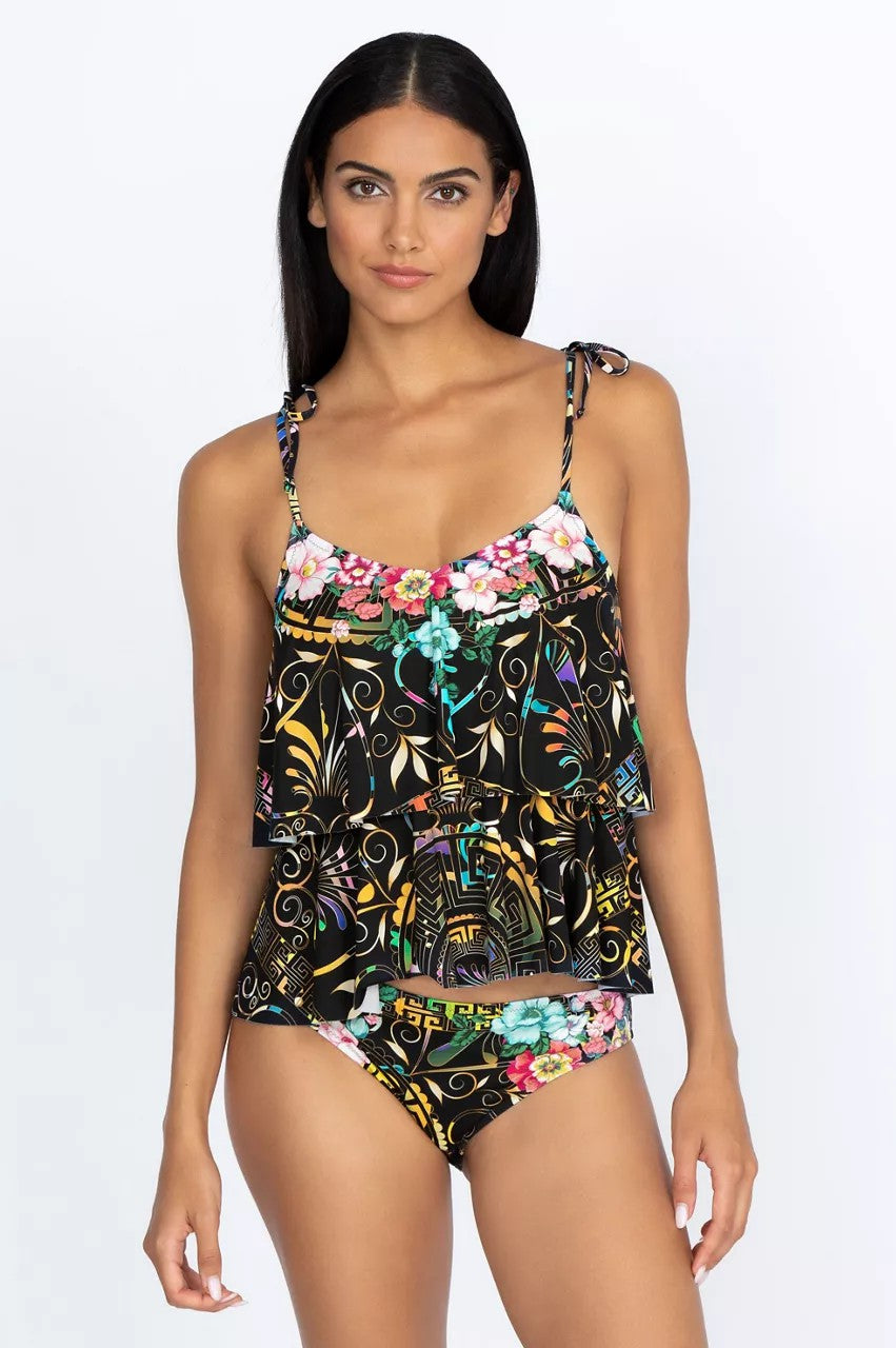 Johnny Was Women Floral Peace Tie Tankini Top