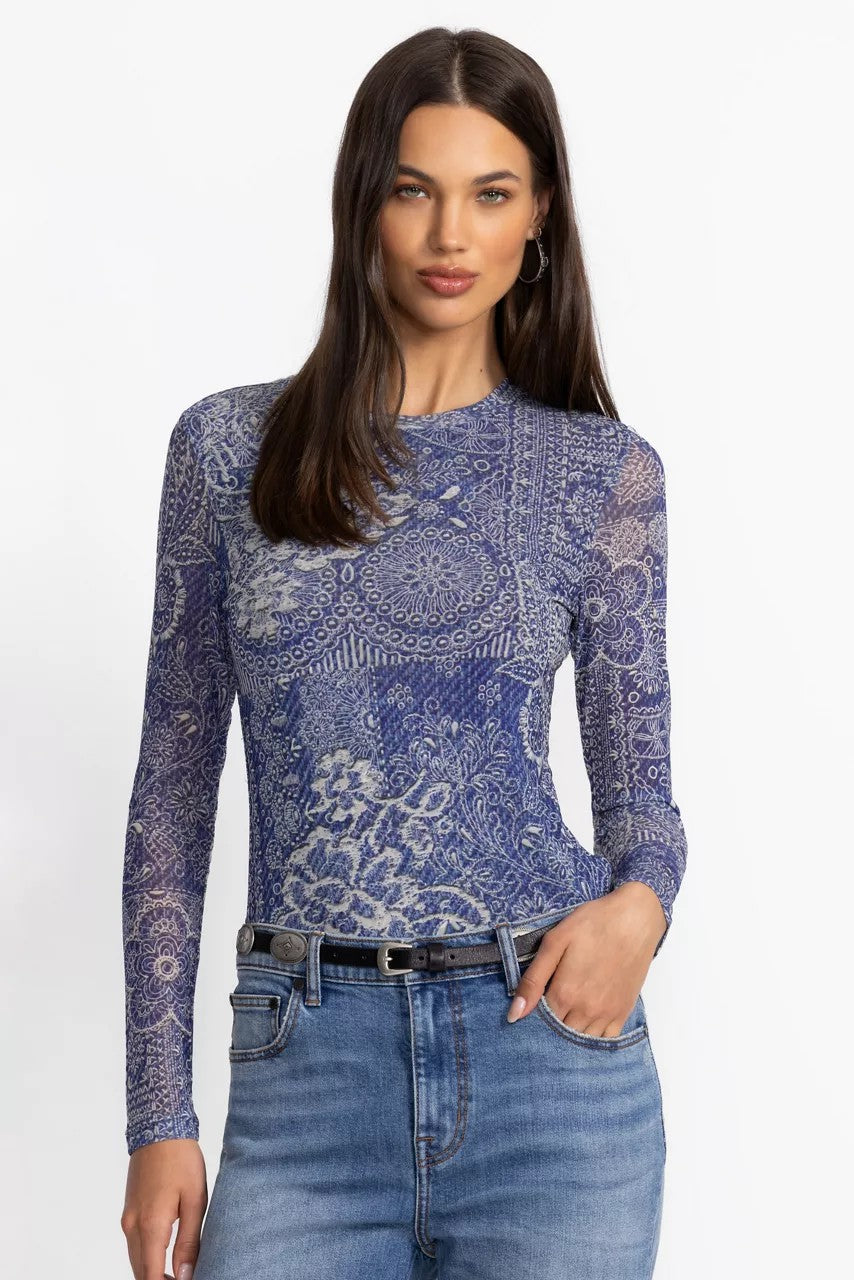 Johnny Was Women NATALIE LONG SLEEVE MESH TEE