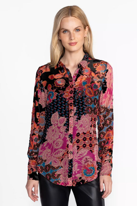 Johnny Was Women YRENE BURNOUT BLOUSE