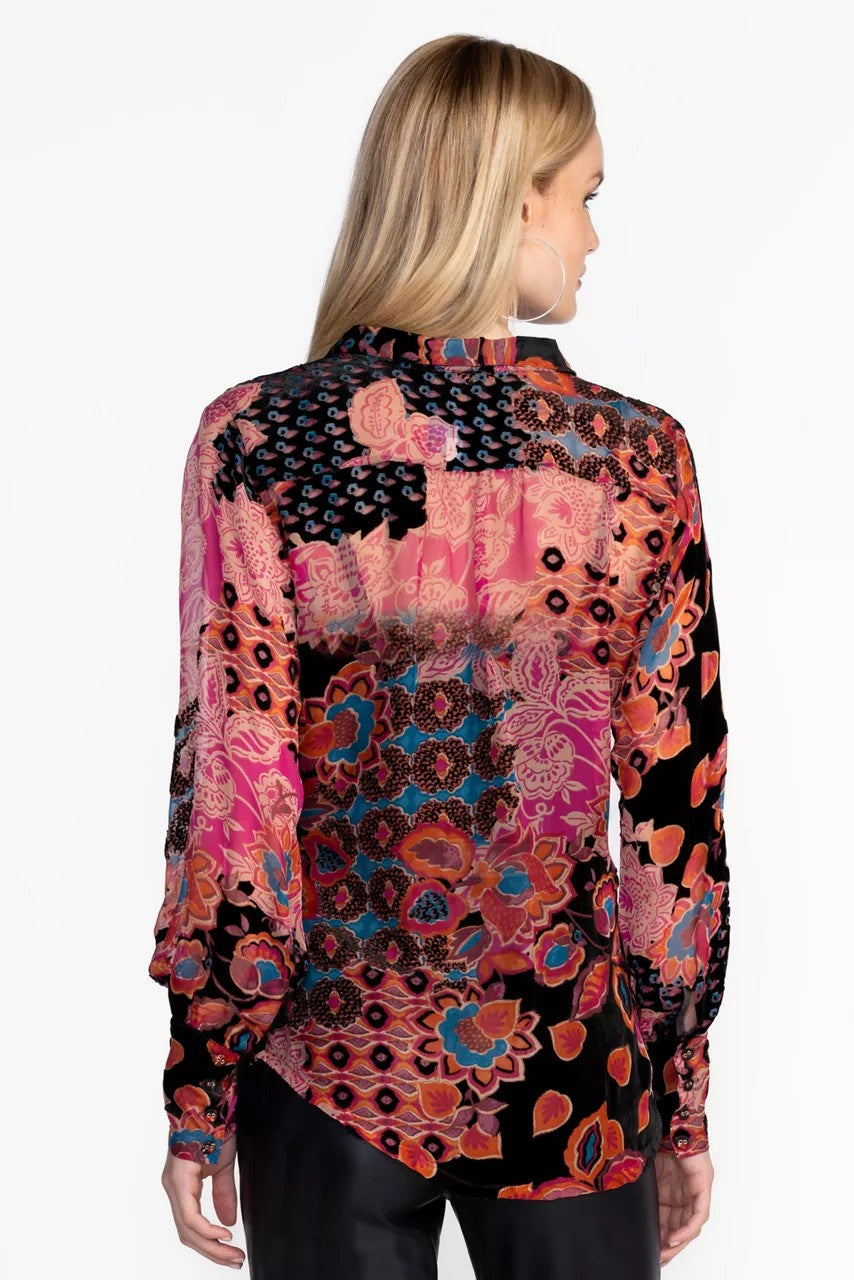 Johnny Was Women YRENE BURNOUT BLOUSE