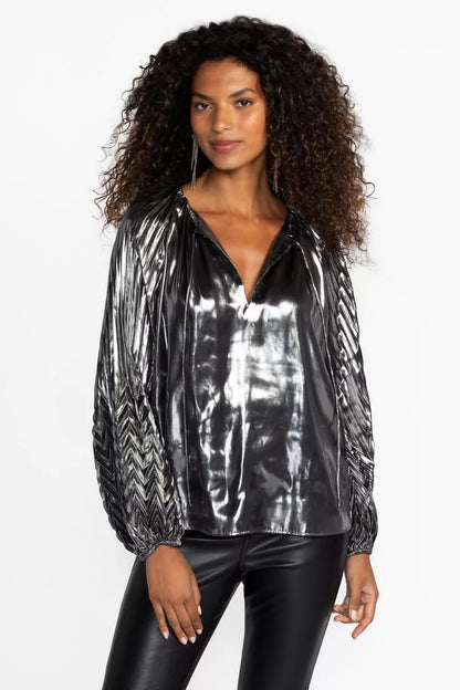 Johnny Was Women GEMMA PLEATED BLOUSE