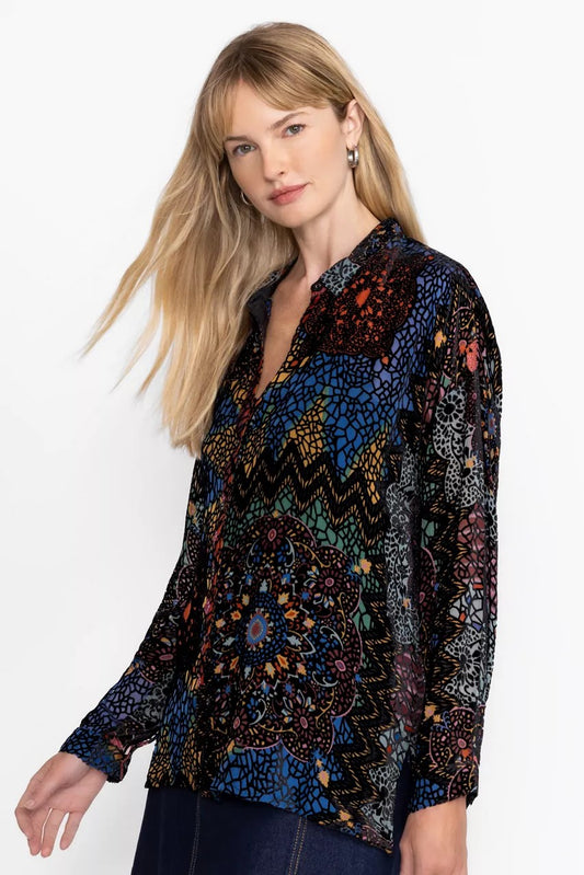 Johnny Was Women AUDREY OVERSIZED BURNOUT SHIRT