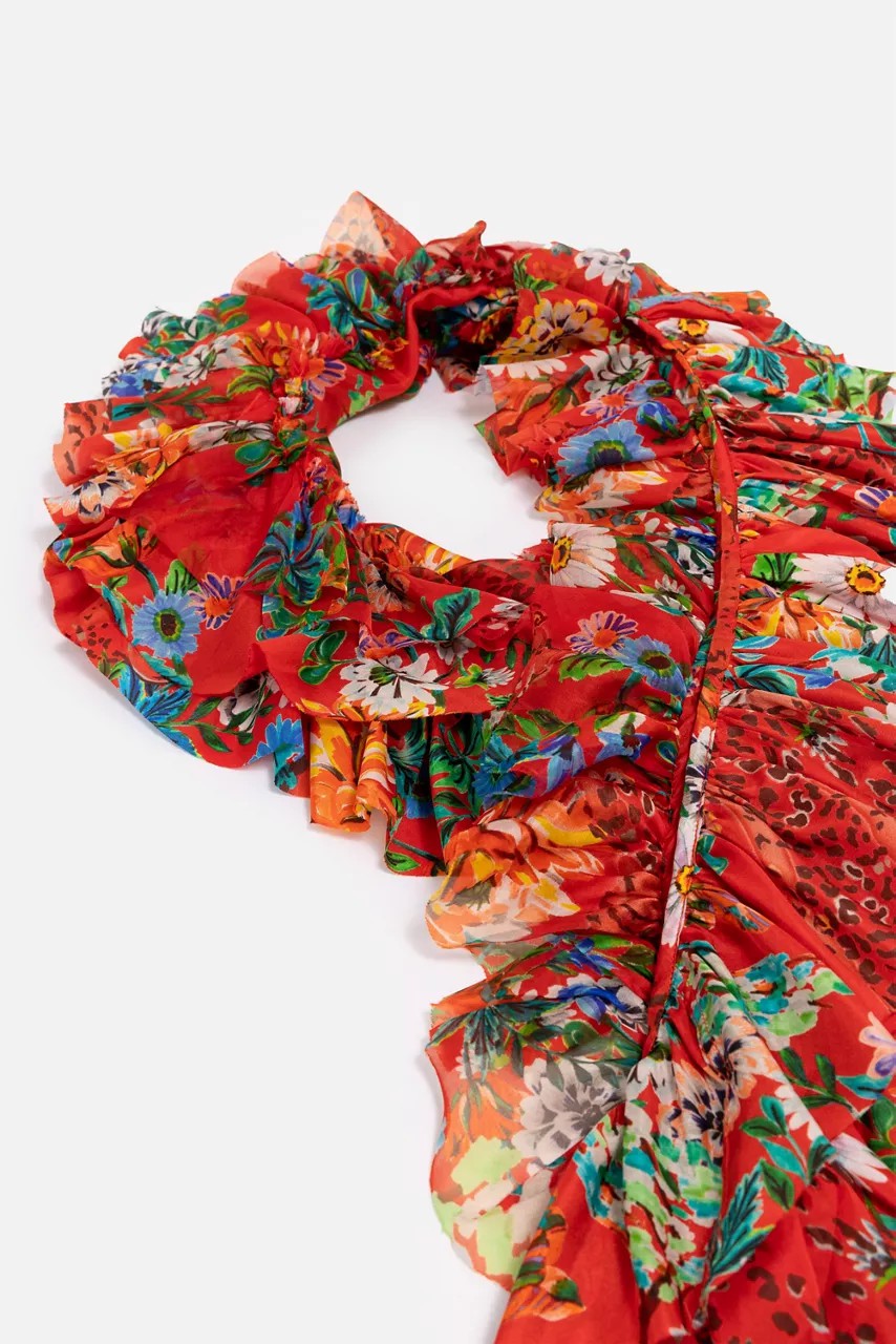 Johnny Was Women BOBCAT FOREST RUFFLE SCARF